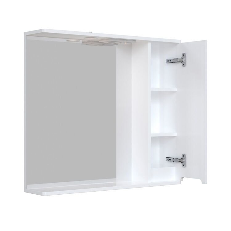 Зеркальный шкаф подвесной SanStar Модена 80 для ванной комнаты белый